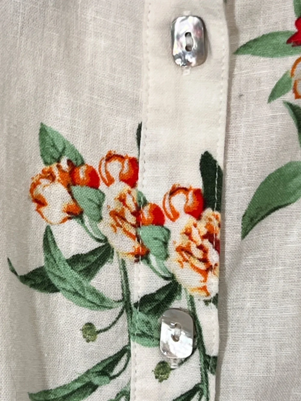 Ali Miles FloralPrint Point Collar Elbow Baloon Sleeve Button down Plus Size 2X - Picture 7 of 12